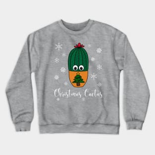 Christmas Cactus - Cactus In Christmas Tree Pot Crewneck Sweatshirt